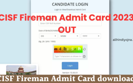 CISF Fireman Admit Card